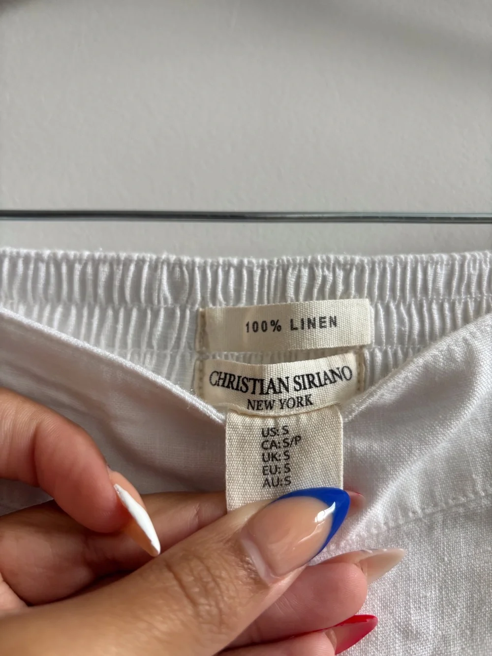 NWT Christian Siriano White Wide-Leg 100% Linen Pants - Picture 3 of 4